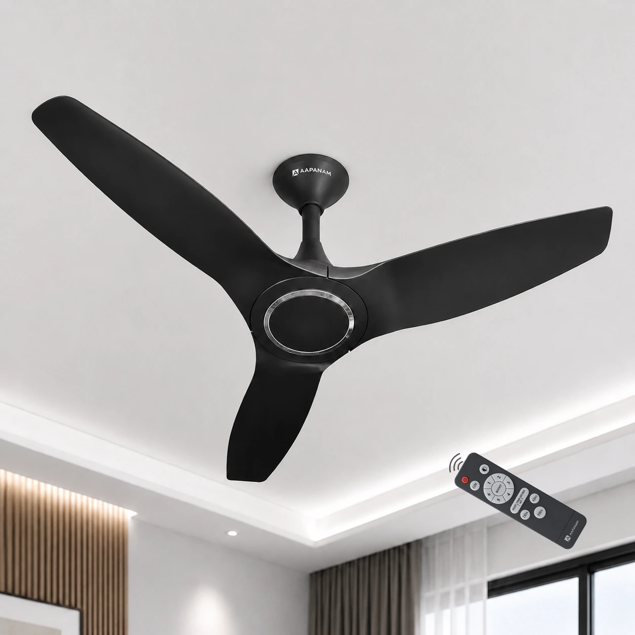 Aapanam Aapanam BLDC Ceiling Fan with 5 Years Warranty – Vixa Pro Carbon Grey 1200mm with RF Remote