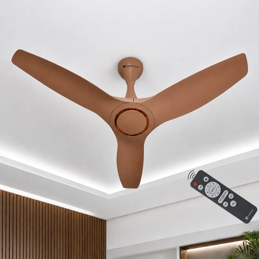 Aapanam Aapanam BLDC Ceiling Fan with 5 Years Warranty – Vixa Pro Mystic Brown 1200mm with RF Remote